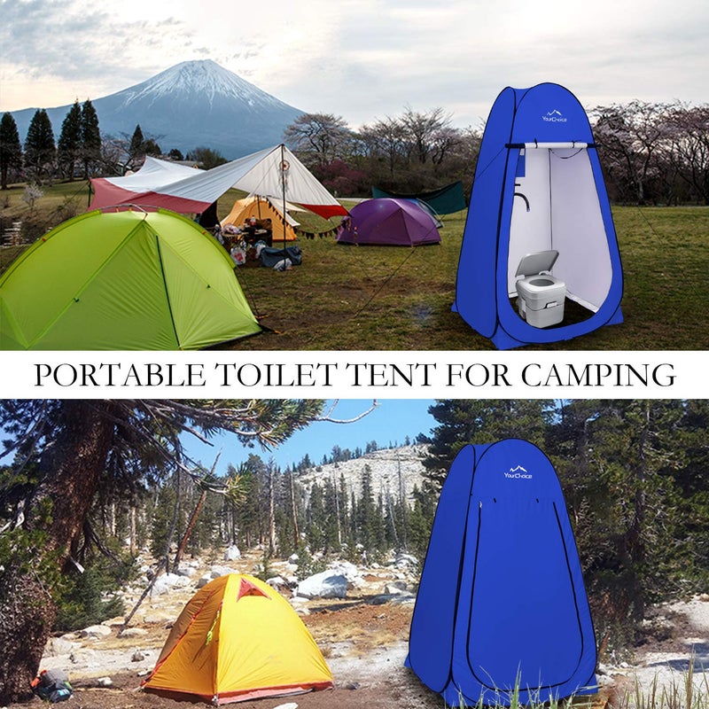 Your Choice XL Pop Up Privacy Shower Tent - Portable Changing Tent for Camping, Beach & Poolside - 82.6" Tall Double Storage Pockets & Carry Bag - Blue - Image 5